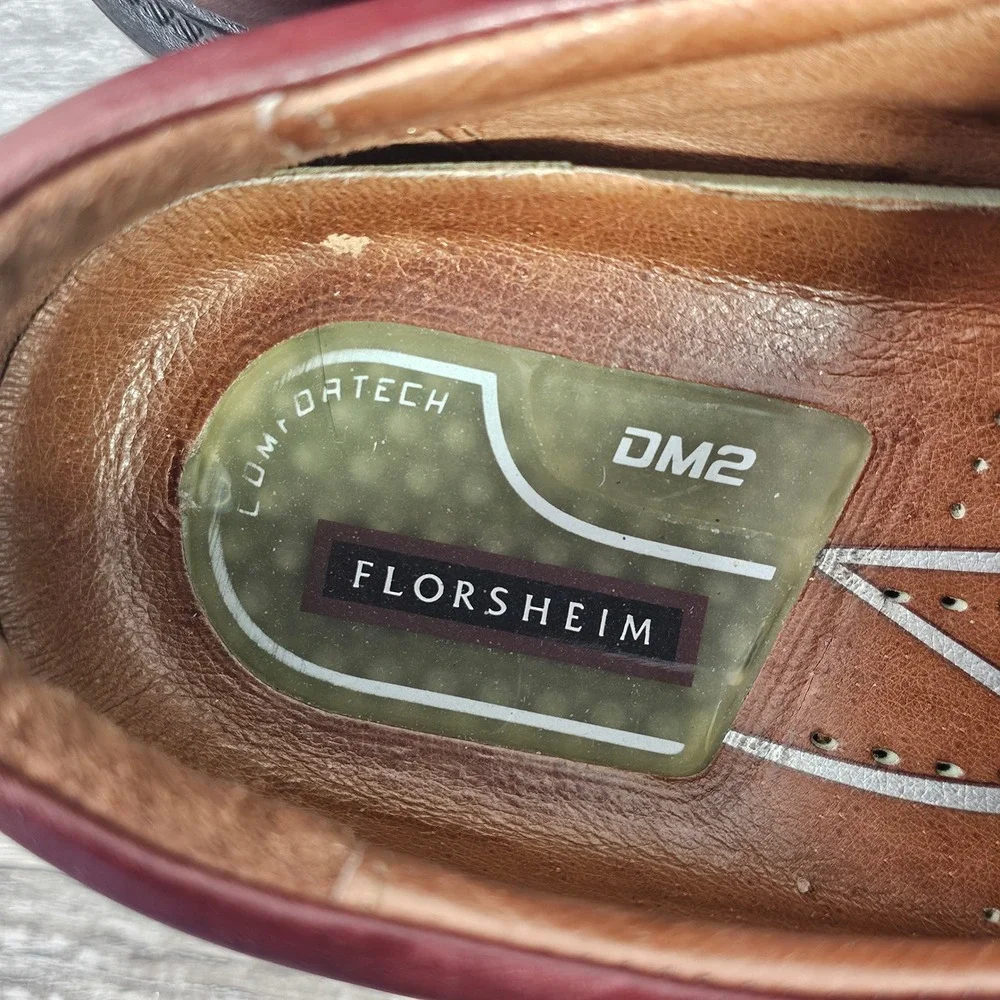Florsheim Comfortech‎ DM2 Leather Cap Toe Oxford Men's 12M Burgundy Dress Shoes